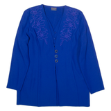 BIAGGINI Womens Blazer Jacket Blue Floral UK 14