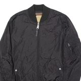 ALPHA INDUSTRIES Mens Bomber Jacket Black Nylon S