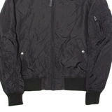 ALPHA INDUSTRIES Mens Bomber Jacket Black Nylon S
