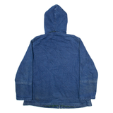 NORTH STYLE Womens Blanket Lined Denim Jacket Blue Hooded 2XL