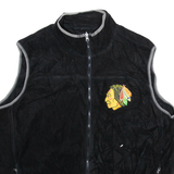 NHL Chicago Blackhawks Mens Fleece Gilet Black USA XL