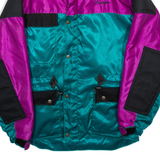 SCOTT LEATHER Womens Motorcycle Coat Blue Nylon M