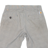 CARHARTT Bermuda Mens Chino Shorts Grey Classic Check M W30