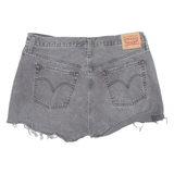 LEVI'S 501 Distressed Womens Denim Shorts Grey L W34