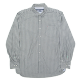 TOMMY HILFIGER Mens Shirt Grey Striped Long Sleeve XL