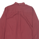 TOMMY HILFIGER Mens Plain Shirt Red Long Sleeve XL