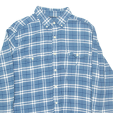 NAUTICA Mens Flannel Shirt Blue Check Long Sleeve L