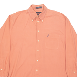NAUTICA Oxford Mens Plain Shirt Pink Long Sleeve 2XL