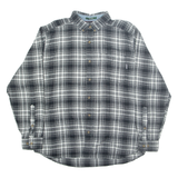 WOOLRICH Mens Flannel Shirt Blue Check Long Sleeve L