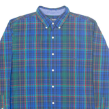 CHAPS Mens Shirt Blue Check Long Sleeve XL