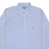 NAUTICA Mens Shirt Blue Gingham Long Sleeve XL