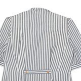 DEL MOD Womens Blazer Jacket Grey Wool 90s Striped UK 8