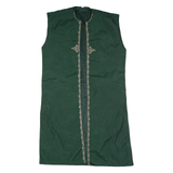 Mens Waistcoat Green Paisley S