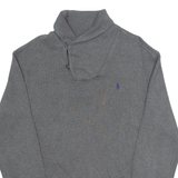 POLO RALPH LAUREN Mens Jumper Grey Roll Neck Tight Knit M