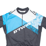 BTWIN Cycling Mens Jersey Blue 1/4 Zip XL