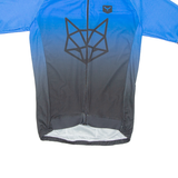 TAYMORY Cycling Mens Jersey Blue 3/4 Sleeve Full Zip L