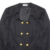 MAURICE WEINBERG Womens Blazer Jacket Black 90s Crazy Pattern L