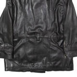 STUDIO ROMA Womens Biker Jacket Black Leather 80s UK 6