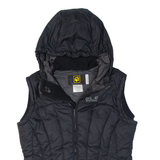 JACK WOLFSKIN Insulated Womens Puffer Gilet Black Hooded UK 10