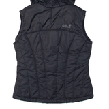 JACK WOLFSKIN Insulated Womens Puffer Gilet Black Hooded UK 10