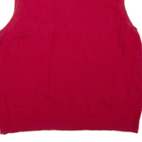 CHAPS Mens Jumper Red V-Neck Tight Knit Sleeveless XL