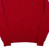 POLO RALPH LAUREN Mens Jumper Red V-Neck Tight Knit Wool XL