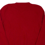 POLO RALPH LAUREN Mens Jumper Red V-Neck Tight Knit Wool XL