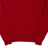 POLO RALPH LAUREN Mens Jumper Red V-Neck Tight Knit Wool XL