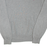 TOMMY HILFIGER Mens Jumper Grey V-Neck Tight Knit L