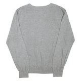 TOMMY HILFIGER Mens Jumper Grey V-Neck Tight Knit L