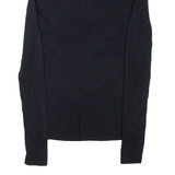 RALPH LAUREN Womens Jumper Blue 1/4 Zip Tight Knit S