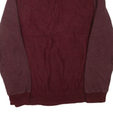CALVIN KLEIN JEANS Mens Heavy Knit Jumper Maroon 1/4 Zip Chunky Knit XL