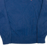 TOMMY HILFIGER Mens Jumper Blue V-Neck Tight Knit L