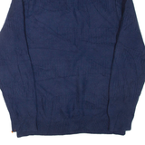 CHAPS Mens Jumper Blue 1/4 Zip Tight Knit M