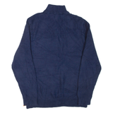 CHAPS Mens Jumper Blue 1/4 Zip Tight Knit M