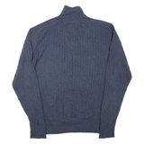 CALVIN KLEIN JEANS Mens Jumper Blue 1/4 Zip Chunky Knit M