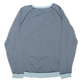 TOMMY HILFIGER Womens Patterned Jumper Blue Striped Tight Knit XL