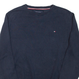 TOMMY HILFIGER Mens Jumper Blue Tight Knit M