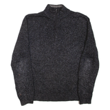 CHAPS Mens Heavy Knit Jumper Grey 1/4 Zip Chunky Knit M