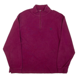 CHAPS Mens Jumper Purple 1/4 Zip Tight Knit L