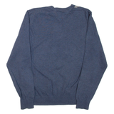 TOMMY HILFIGER Mens Patterned Jumper Blue Argyle V-Neck Tight Knit M