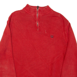 CHAPS Mens Heavy Knit Jumper Orange 1/4 Zip Chunky Knit XL