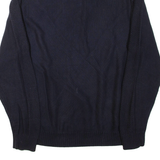 NAUTICA Mens Jumper Blue Button Neck Chunky Knit L