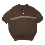 NAUTICA Mens Jumper Green Collared Tight Knit Short Sleeve XL