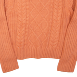 TOMMY HILFIGER Womens Heavy Knit Jumper Orange Cable Knit L