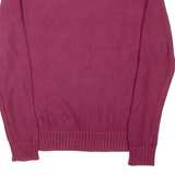 TOMMY HILFIGER Womens Jumper Purple V-Neck Cable Knit S