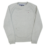 TOMMY HILFIGER Mens Jumper Grey Tight Knit L