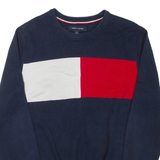 TOMMY HILFIGER Mens Jumper Blue Tight Knit M