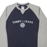 TOMMY JEANS Mens Jumper Grey Colourblock Tight Knit M