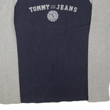 TOMMY JEANS Mens Jumper Grey Colourblock Tight Knit M